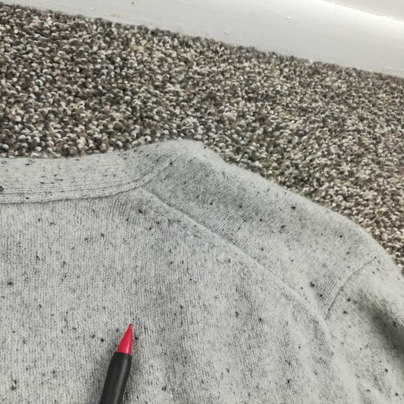 J Crew Sweater Wool Cardigan Long Donegal Flecked Gray Womens Medium - Picture 7 of 11